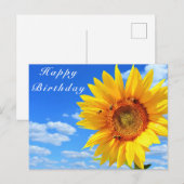 Postale Sunflower et abeilles sur le ciel bleu Carte d'ann (Devant / Derrière)