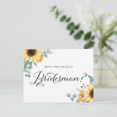 Postale Sunflowers Citrouilles Serez-Vous Ma Carte Bridesm (Debout devant)