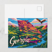 Postale Superbe carte de Géorgie Art (Devant / Derrière)