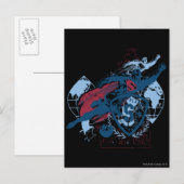 Postale Superman et carte (Devant / Derrière)