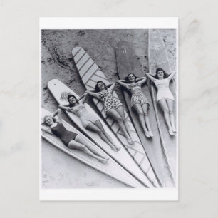 Postale surf vintage dames Many Beach Australie Carte post