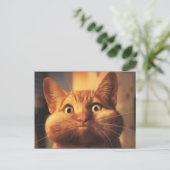 Postale Surprised Cat carte postale. (Debout devant)