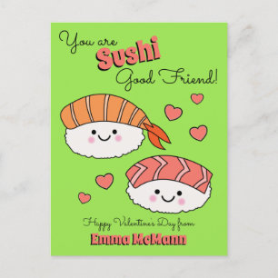 Postale Sushi Classroom Valentine Friendship Carte enfant 