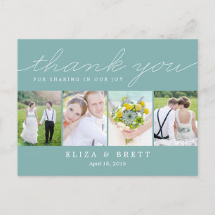 Postale Sweet Collage Carte de remerciements Mariage - Aqu