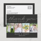 Postale Sweet Collage Carte de remerciements Mariage - Cha (Devant / Derrière)