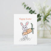 Postale Sweet Petit Lapin Joyeux Carte Mignonne de Pâques (Debout devant)