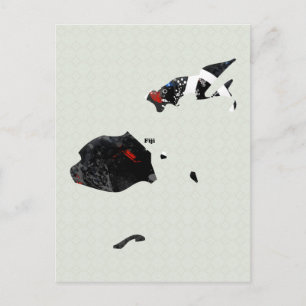 Postale SYMBOLE DE LA PAIX Fidji tendance avec carte fidji