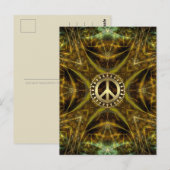 Postale Symbole de paix doré Visions médiévales Carte post (Devant / Derrière)