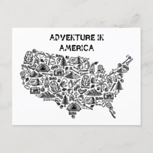 Postale Symboles de carte Adventure In America
