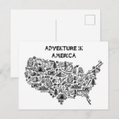 Postale Symboles de carte Adventure In America (Devant / Derrière)