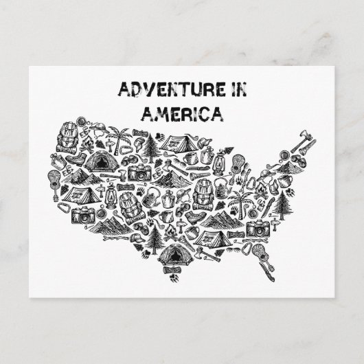 Postale Symboles de carte Adventure In America (Devant)