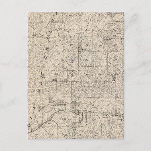 Postale T1617S R3031E Tulare Comté Carte de section (Devant)