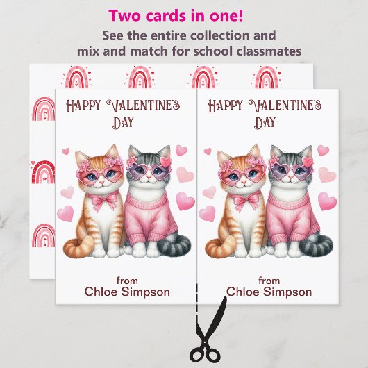 Postale Tabby Kitty Cats Carte de la salle de classe Valen