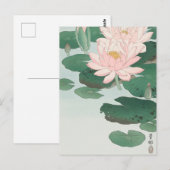 Postale Tableau de la Lys d'eau par Ohara Koson Carte Post (Devant / Derrière)