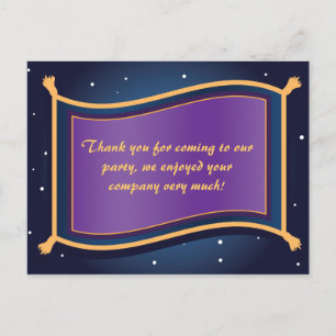 Postale Tapis Volant Magique Carte de Remerciement pour An