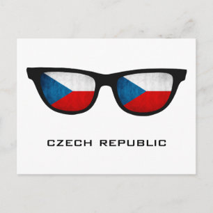 Postale Tchéquie Shades texte personnalisé et carte postal