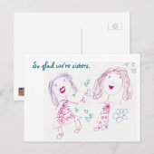 Postale Tellement heureux que nous soyons soeurs, Carte po (Devant / Derrière)