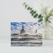 Postale Tempête au phare de St Joseph - Carte de vœux de r (Debout devant)
