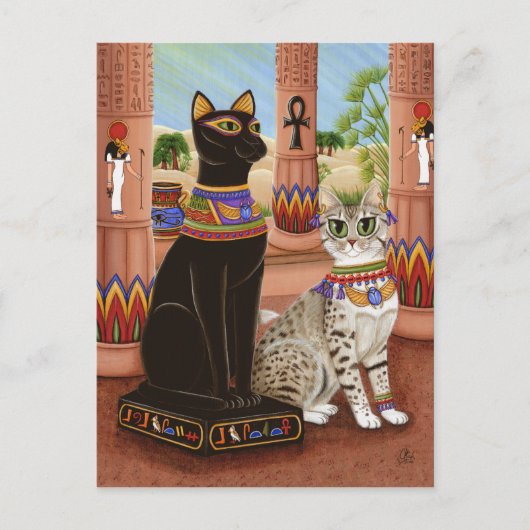 Postale Temple de Bastet Egypte Bast Goddess Cat Carte pos (Devant)