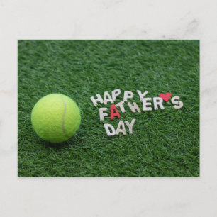 Postale Tennis Bonne Fête des pères avec carte de tennis