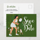 Postale Tennis Enregistrer la carte d'invitation Date (Devant / Derrière)