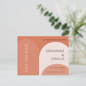 POSTALE TERRACOTTA MARIAGE ARCH ENREGISTRER LA DATE CARTE  (Debout devant)