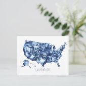 Postale Terre que j'aime - Carte des États-Unis (Debout devant)