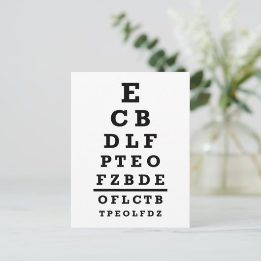 Postale Test de la carte oeil (Debout devant)