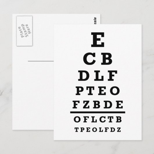 Postale Test de la carte oeil (Devant / Derrière)