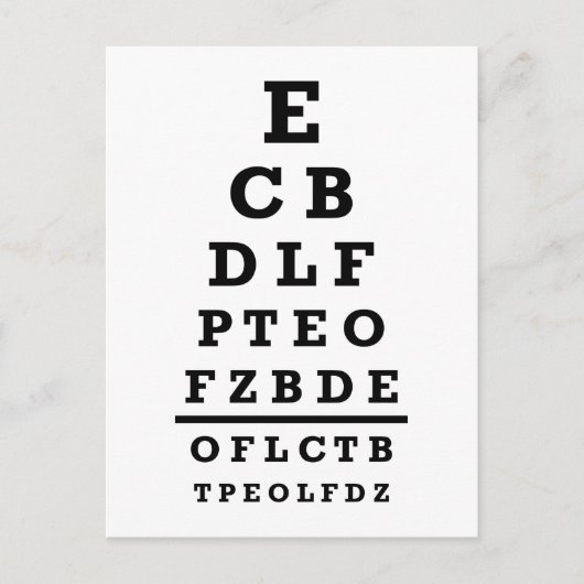 Postale Test de la carte oeil (Devant)