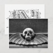 Postale Tête de mort, carte du Cabinet (Devant / Derrière)