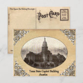 Postale Texas State Capitol Construire une ancienne carte (Devant / Derrière)