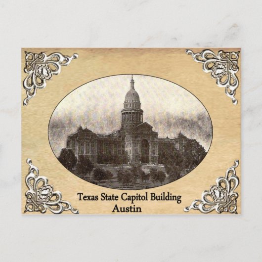 Postale Texas State Capitol Construire une ancienne carte (Devant)