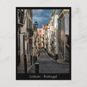 Postale Texte personnalisé rue de Lisbonne, Portugal Carte