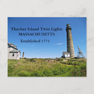 Postale Thacher Island Twin Lights, Massachusetts Carte Po