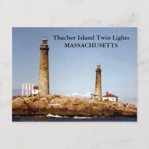 Postale Thacher Island Twin Lights, Massachusetts Carte Po