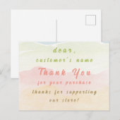 Postale thème carte de remerciements pastel (Devant / Derrière)