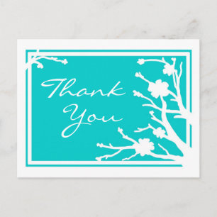 Postale Thème de fleurs turquoise personnalisable carte po