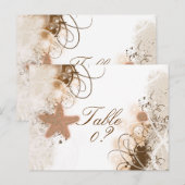 Postale Thème de mariage sur la plage ~ Carte de numéro de (Devant / Derrière)