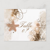 Postale Thème de mariage sur la plage ~ Carte de numéro de (Dos)