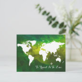 Postale thème du voyage . carte du monde (Debout devant)