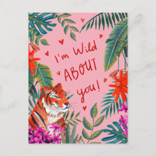 Postale Tiger Je suis fou de toi carte de la Saint Valenti