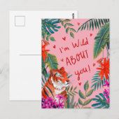 Postale Tiger Je suis fou de toi carte de la Saint Valenti (Devant / Derrière)