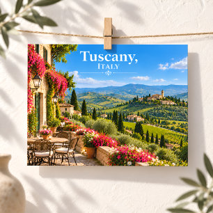 Postale Toscane Italie Vignoble Ensoleillé Campagne Carte