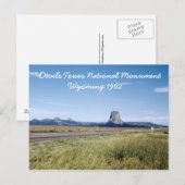 Postale Tour Devils Wyoming Paysage Rétro 1962 Carte posta (Devant / Derrière)