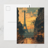 Postale Tour Eiffel Coucher de soleil : Paris Carte postal (Devant / Derrière)