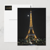 Postale Tour Eiffel étincelante au clair de lune Carte pos (Devant / Derrière)