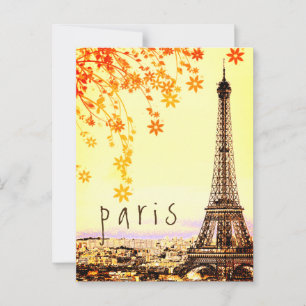 Postale Tour Eiffel Paris Ville Rustique Vue Vintage Carte