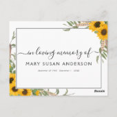 Postale Tournesol Partager une carte d'assistance pour les (Dos)