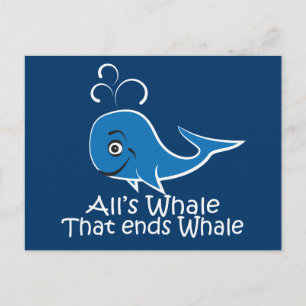 Postale Tout Baleine qui finit bien - Carte drôle